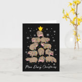 Moo Deng Kerstboom Grappig Schattige Ba Kaart (Gele Bloem)