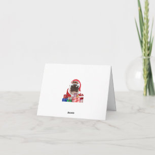 Moo Deng Nijlpaard voor vrolijk Kerstfeest Bedankkaart