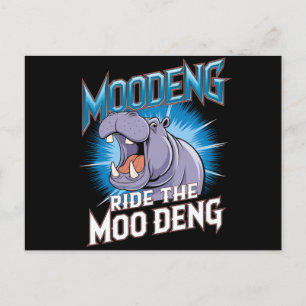 MOO DENG Nijlpaardrit De MOO DENG Briefkaart