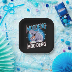 MOO DENG Nijlpaardrit De MOO DENG Papieren Bordje