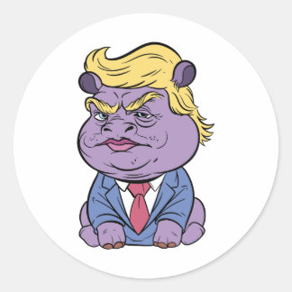 Moo Deng voor Trump-Stickers, Donald Trump 2024 Ronde Sticker