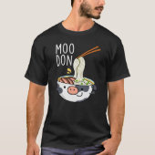 Moo-don Funny Udon Pun Dark BG T-shirt (Voorkant)