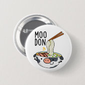 Moo-don Funny Udon Pun Ronde Button 5,7 Cm (Voorkant /achterkant)