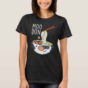 Moo-don Grappige Udon Woordspeling Donkere BG T-shirt