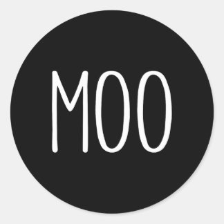 Moo Funny Adult Mannen Vrouwen Koe Goes Moo Kostuu Ronde Sticker