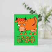 Moo - Ginger Cow Briefkaart (Staand voorkant)