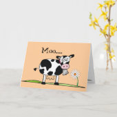 Moo-Happy Mudders Day Kaart (Gele Bloem)