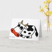 Moo het zwart-witte koeWenskaart Kaart (Gele Bloem)