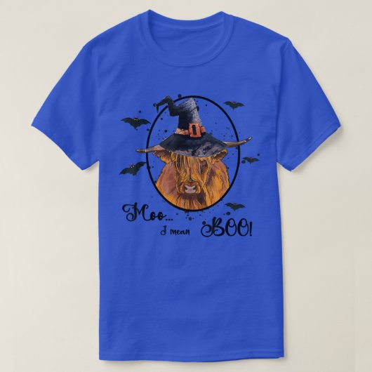 Moo I Mean Boo Cute Halloween Koe Westerne Herfst T-shirt (Design voorkant)