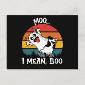 Moo I Mean Boo Funny Ghost Koe halloween Briefkaart (Voorkant)