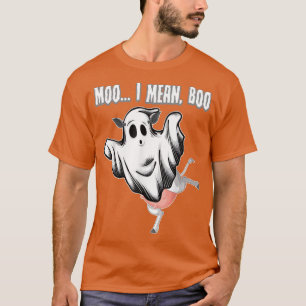 Moo i Mean Boo Ghost Cow Halloween Costume T-Shirt