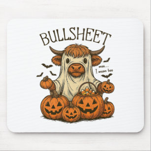 Moo... Ik bedoel Boo Bullsheet Koe Ghost Halloween Muismat