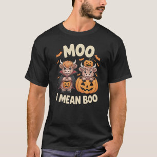 Moo Ik bedoel Boo Grappige Boerderij Lieve Koe Hal T-shirt
