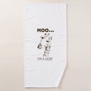 Moo ik ben een Goat Funny Graphic Giraffe Badhanddoek