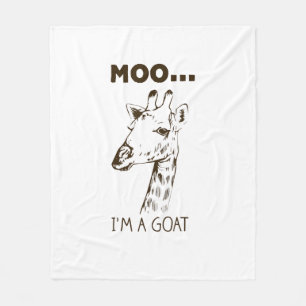 Moo ik ben een Goat Funny Graphic Giraffe Fleece Deken