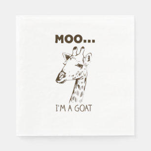 Moo ik ben een Goat Funny Graphic Giraffe  Servet