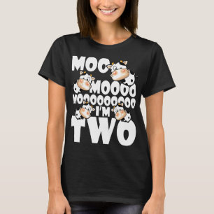Moo ik twee 2de verjaardag melkkoe 2 jaar oud t-shirt