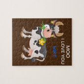 "MOO" JE T'AIME VOIR PUZZLE PERSONNALISÉ. (Horizontal)
