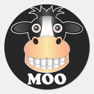 Moo - Klassieke ronde Sticker, glanzend  Ronde Sticker