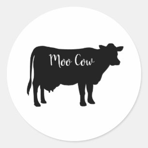 Moo Koe Barnyard Party Papieren servetten Ronde Sticker