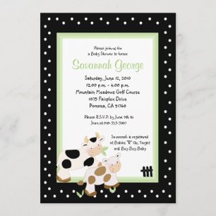 Moo Koe Boerderij Barnyard Baby Shower Invitaties Kaart