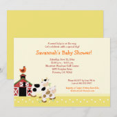 Moo Koe Boerderij Barnyard Baby Shower Invitaties Kaart (Voorkant / Achterkant)
