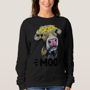 Moo Koe Cute Cattle Cowgirl Dairy Farmer Boerderij Trui