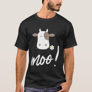 Moo Koe Koe Patroon Bloem Boer Schattig T-shirt