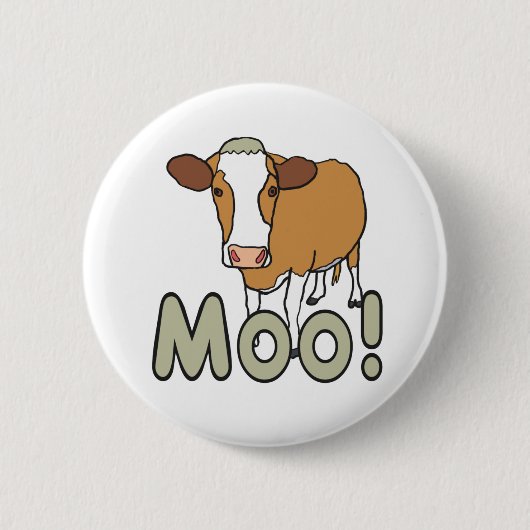Moo Koe Ronde Button 5,7 Cm (Voorkant)