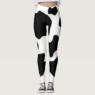 Moo Koe Spots Afdrukken Zwart-wit Leggings