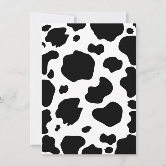 Moo Koe Spots Print Zwart & Wit Country Wedding Kaart (Achterkant)