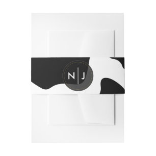 Moo Koe Vlekken Print Zwart & Wit Bruiloft Uitnodigingen Wikkel
