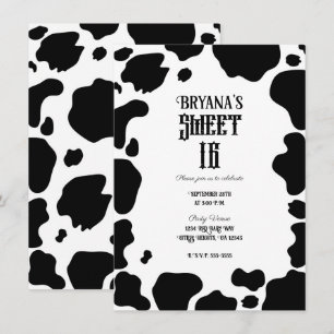 Moo Koe Vlekken Print Zwart & Wit Rustieke Zoete 1 Kaart