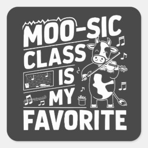Moo-koorles is mijn favoriete grappige Moo Koe sch Vierkante Sticker