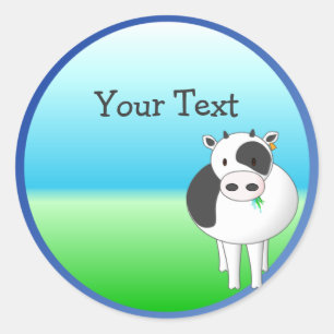 Moo-kow-stickers Ronde Sticker