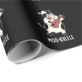 Moo-kulele Funny Ukulele Koe Pun Dark BG Cadeaupapier (Rol Hoek)
