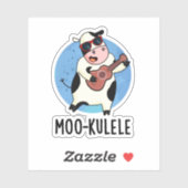Moo-kulele Funny Ukulele Koe Pun Sticker (Vel)