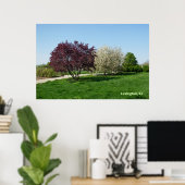 Moo landschap met bomen poster (Thuiskantoor)