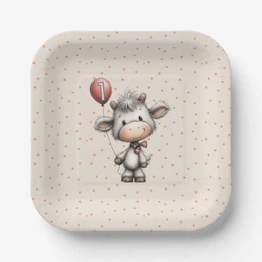 Moo Magie: Leeftijd één editie! Papieren Bordje (Voorkant)