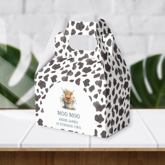 Moo Moo Ik ben twee Koe Afdrukken Boerderij Tweede Bedankdoosjes