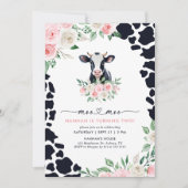 Moo Moo Ik ben Twee Roze Bloemen Koe Meisje 2e Ver Kaart (Voorkant)