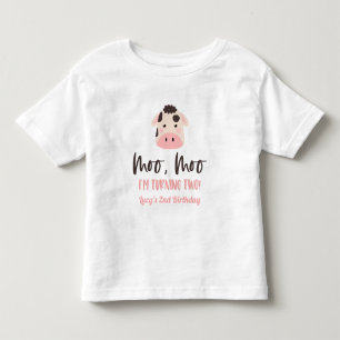 Moo Moo Ik Wordt Twee Koe 2e Verjaardagsfeestje Kinder Shirts