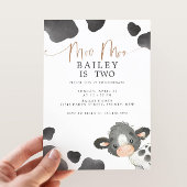 Moo Moo I'm Two Cow 2nd Birthday Kaart