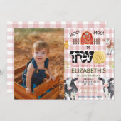 Moo Moo Im Two Koe 2e foto verjaardag Kaart (Voorkant / Achterkant)