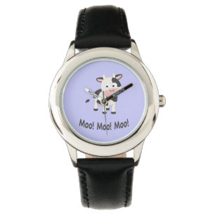 Moo Moo Moo Cute Cartoon Koe Horloge