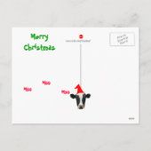 Moo Moo Moo Joyeux Noël Vache Carte postale (Dos)
