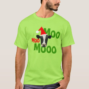 Moo Moo Moo Noël Père Noël Cow T-Shirt