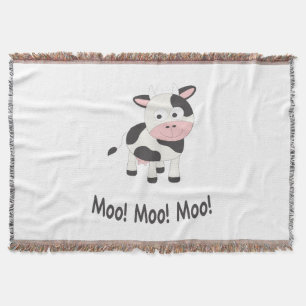 Moo Moo Moo Schattige Tekenfilm Koe Deken