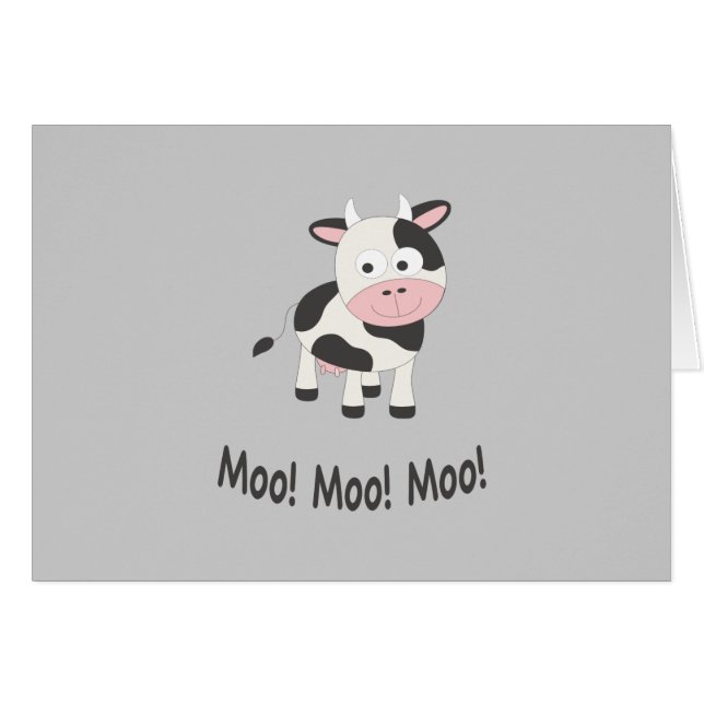 Moo Moo Moo Vache de dessin animé mignonne (Devant Horizontal)