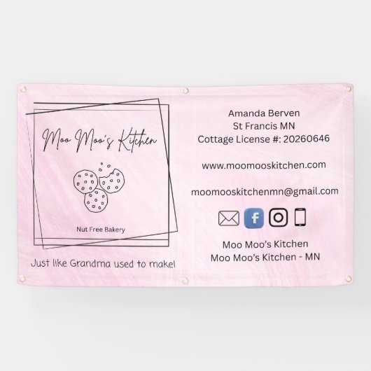 Moo Moo's keukenbanner Spandoek (Horizontaal)